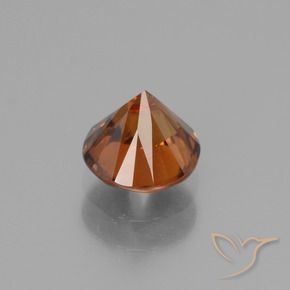 1.35カラットの天然ディープオレンジジルコン、ラウンド、VS