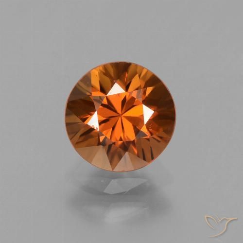1.69ct 天然 ミディアムオレンジ ジルコン, ラウンド, VVS