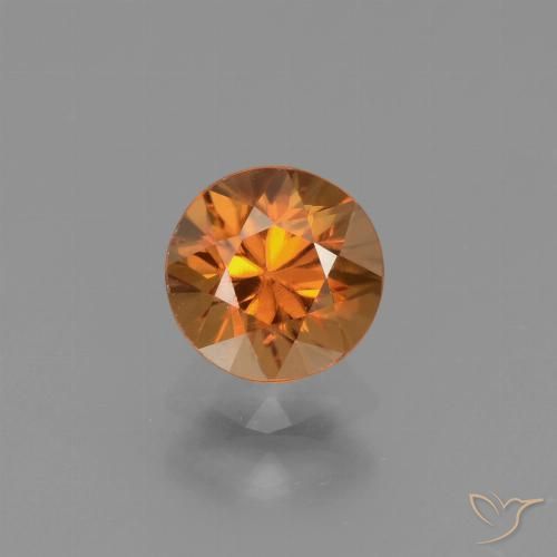 1.12ct 天然 ミディアムオレンジ ジルコン, ラウンド, VVS