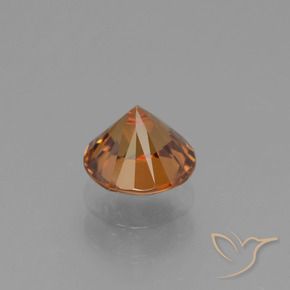 1.12カラットの天然ミディアムオレンジジルコン、ラウンド、VVS