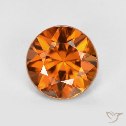 1.36ct 天然 ダークオレンジ ジルコン, ラウンド, VS