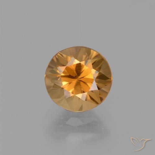 1.53カラットの天然ゴールデンオレンジジルコン（6.14 mm・ラウンドカット）