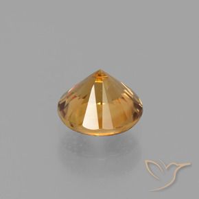 1.53カラットの天然ゴールデンオレンジジルコン（6.14 mm・ラウンドカット）