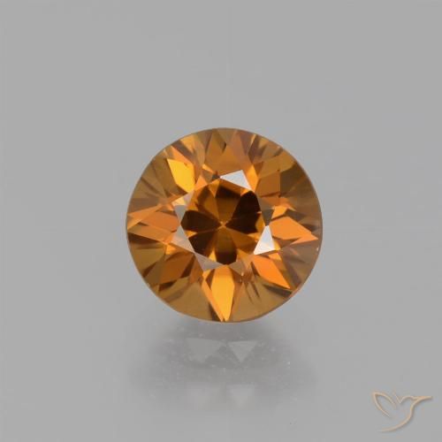1.63ct 天然 ディープオレンジ ジルコン, ラウンド, VS
