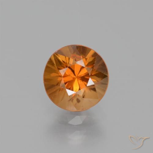 1.51ct 天然 アーシーオレンジ ジルコン, ラウンド, VS