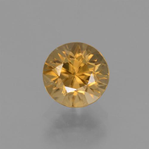 1.88カラットの天然ゴールデンオレンジジルコン（6.51 mm・ラウンドカット）