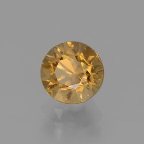 1.88カラットの天然ゴールデンオレンジジルコン（6.51 mm・ラウンドカット）