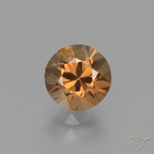 1.82ct 天然 ミディアムオレンジ ジルコン, ラウンド, VVS