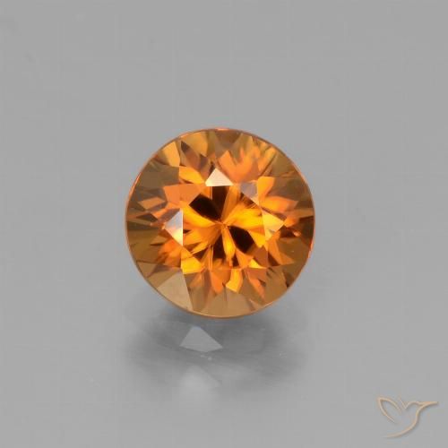 1.90ct 天然 アーシーオレンジ ジルコン, ラウンド, VVS