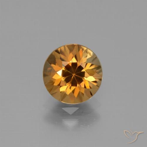 2.18ct 天然 ディープオレンジ ジルコン, ラウンド, VVS