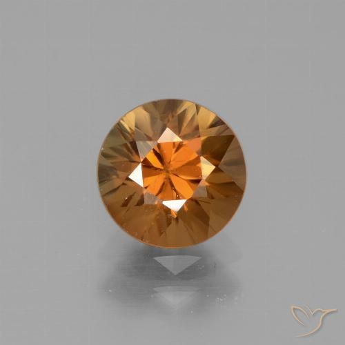 1.90ct 天然 アーシーオレンジ ジルコン, ラウンド, VVS-VS