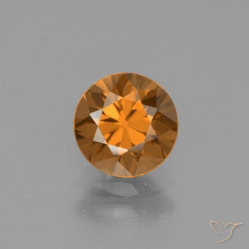 1.76ct 天然 ミディアムオレンジ ジルコン, ラウンド, VVS-VS