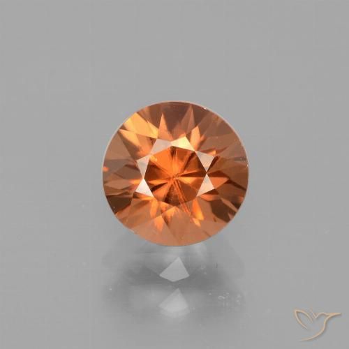 1.81ct 天然 ディープレッドがかったオレンジ ジルコン, ラウンド, VVS