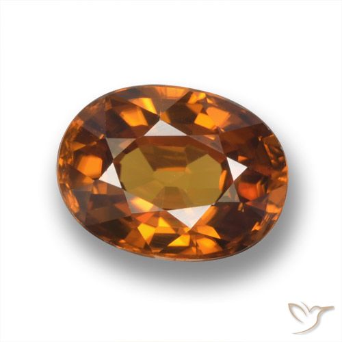 2.16ct 天然 オレンジがかったブラウン ジルコン, 楕円形, VVS