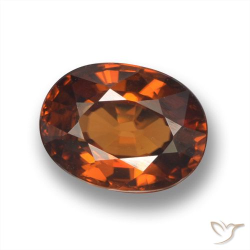 2.04ct 天然 オレンジがかったブラウン ジルコン, 楕円形, VVS