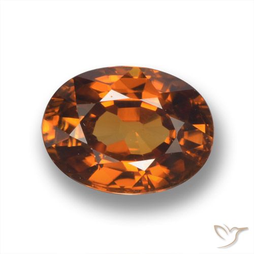2.10ct 天然 アンバーオレンジ ジルコン, 楕円形, VVS