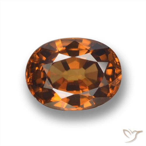 2.02ct 天然 ミディアムダークオレンジ ジルコン, 楕円形, VVS