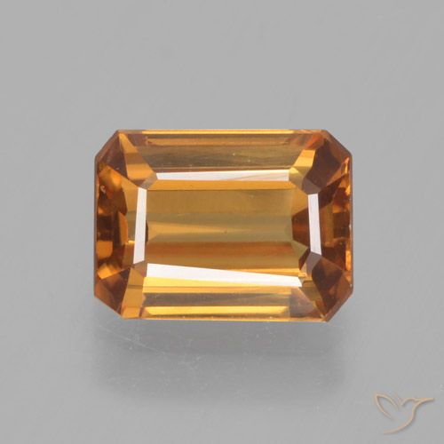 1.56ct 天然 オレンジブラウン ジルコン, エメラルドカット, VVS