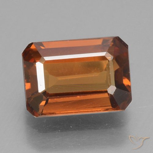 1.53ct 天然 ディープオレンジ ジルコン, エメラルドカット, VVS