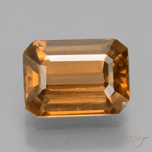 1.41ct 天然 ミディアムオレンジ ジルコン, エメラルドカット, VS-SI