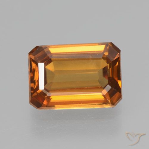 1.41ct 天然 アースオレンジ ジルコン, エメラルドカット, VVS