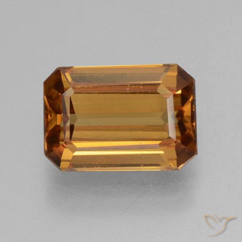 1.37ct 天然 オレンジブラウン ジルコン, エメラルドカット, VVS