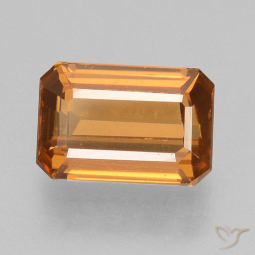 1.26ct 天然 ミディアムオレンジ ジルコン, エメラルドカット, VVS
