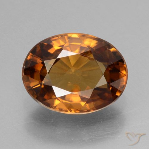 1.85ct 天然 ディープオレンジ ジルコン, 楕円形, VVS