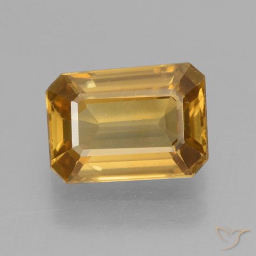 1.38ct 天然 ミディアムオレンジ ジルコン, エメラルドカット, VVS
