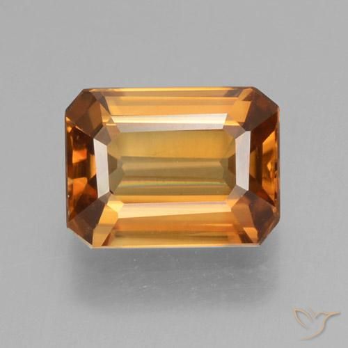 1.45ct 天然 アースオレンジ ジルコン, エメラルドカット, VVS