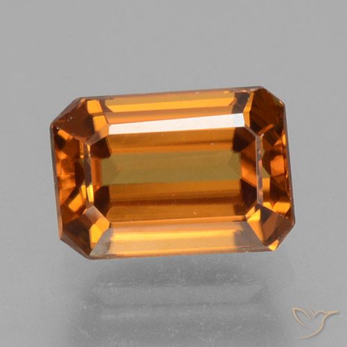 1.19ct 天然 黄色がかったオレンジ ジルコン, エメラルドカット, VVS