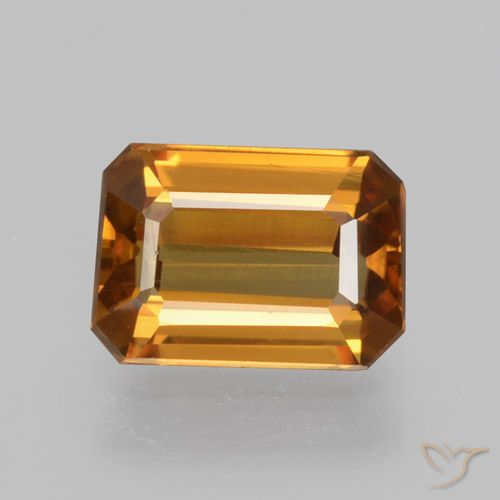 1.40ct 天然 オレンジブラウン ジルコン, エメラルドカット, VVS-VS
