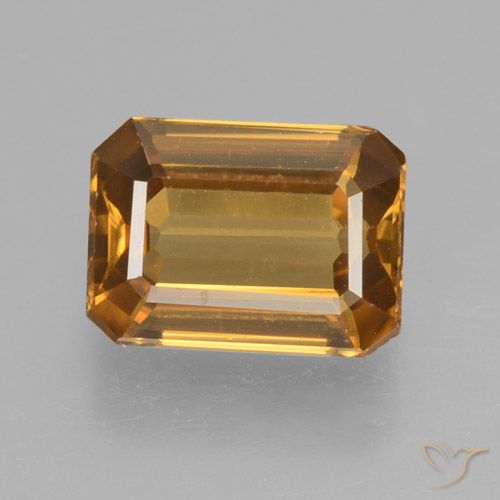 1.43ct 天然 オレンジブラウン ジルコン, エメラルドカット, VVS