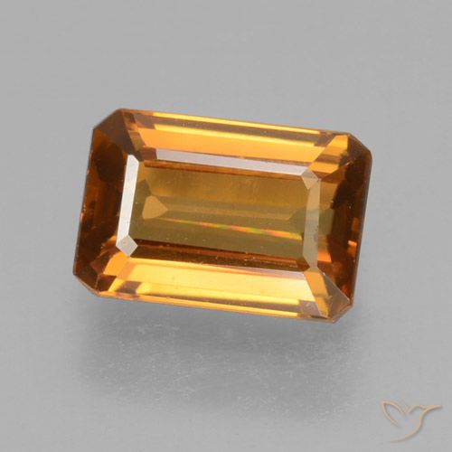 1.35ct 天然 オレンジブラウン ジルコン, エメラルドカット, VVS