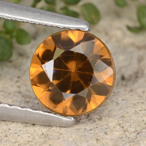 1.54ct 天然 ミディアムオレンジ ジルコン, ラウンド, VVS-VS
