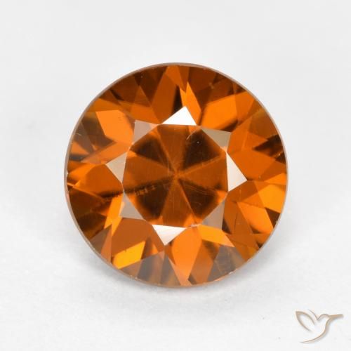 1.48ct 天然 ディープオレンジ ジルコン, ラウンド, VVS-VS