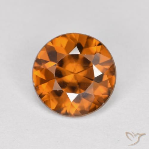 1.42ct 天然 アーシーオレンジ ジルコン, ラウンド, VVS-VS