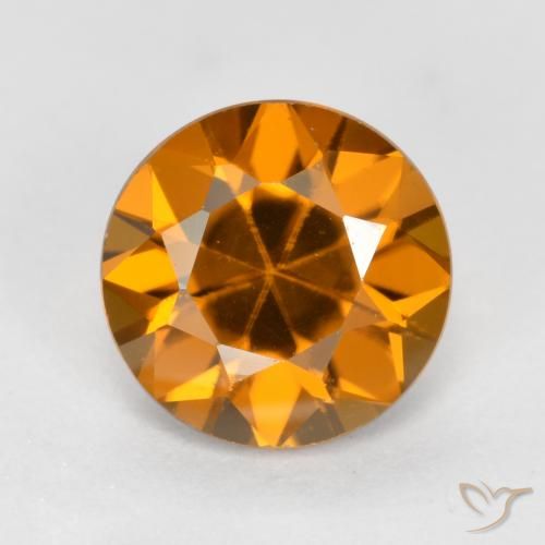 1.55ct 天然 オレンジブラウン ジルコン, ラウンド, VVS-VS