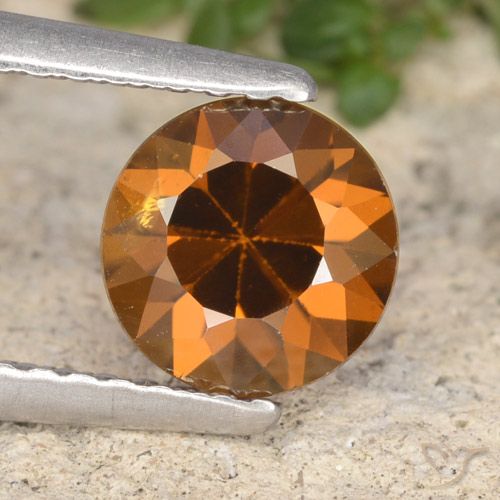 1.61ct 天然 アーシーオレンジ ジルコン, ラウンド, VVS-VS