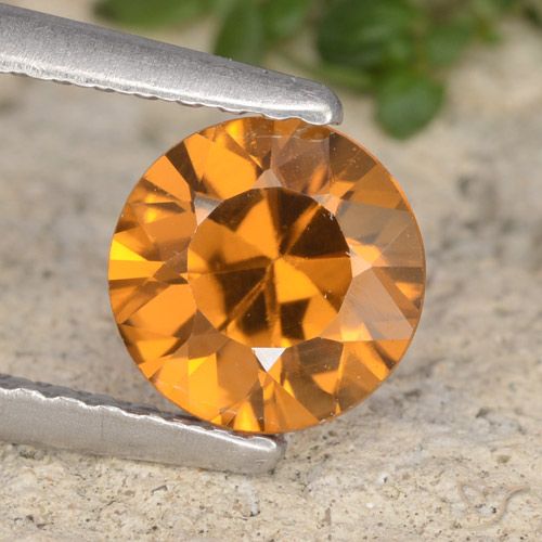 1.32ct 天然 ダークオレンジ ジルコン, ラウンド, VVS-VS
