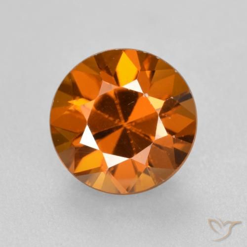 1.64ct 天然 ミディアムオレンジ ジルコン, ラウンド, VVS-VS