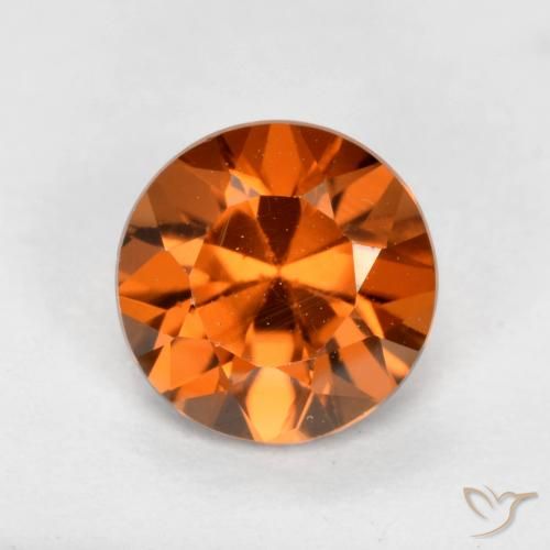 1.23ct 天然 ミディアムダークオレンジ ジルコン, ラウンド, VVS-VS