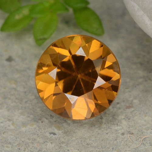 1.24ct 天然 オレンジブラウン ジルコン, ラウンド, VVS-VS