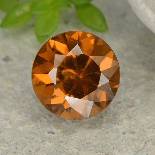 1.20ct 天然 ディープオレンジ ジルコン, ラウンド, VS