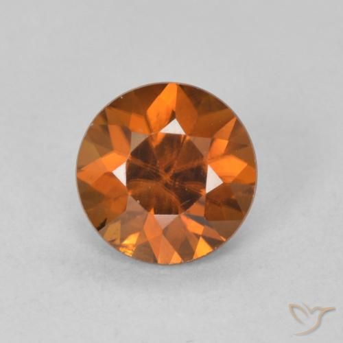 1.21ct 天然 Medium Dark-Orange ジルコン, ラウンド, VVS-VS