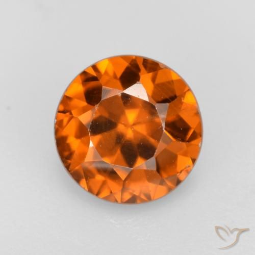 1.14ct 天然 ミディアムダークオレンジ ジルコン, ラウンド, VS