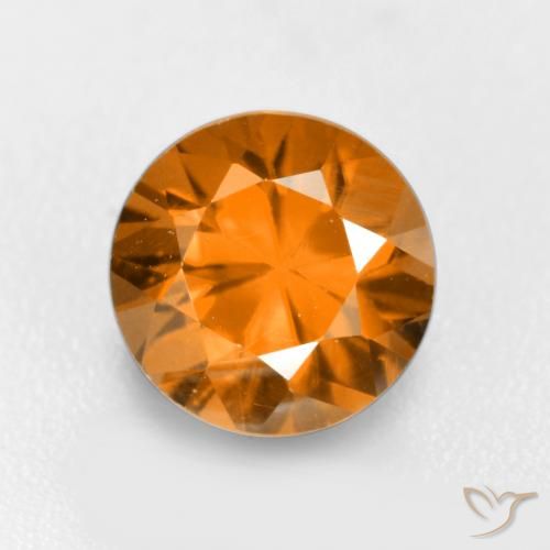 1.25ct 天然 ディープオレンジ ジルコン, ラウンド, VVS-VS