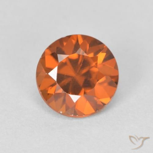 1.20ct 天然 Medium Dark-Orange ジルコン, ラウンド, VVS-VS
