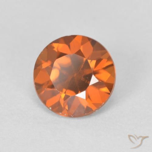 1.20カラットの天然Medium Dark-Orangeジルコン、ラウンド、VVS-VS