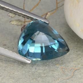 4.54ct 天然 薄いプルシアンブルー ジルコン, 洋梨の形, VVS